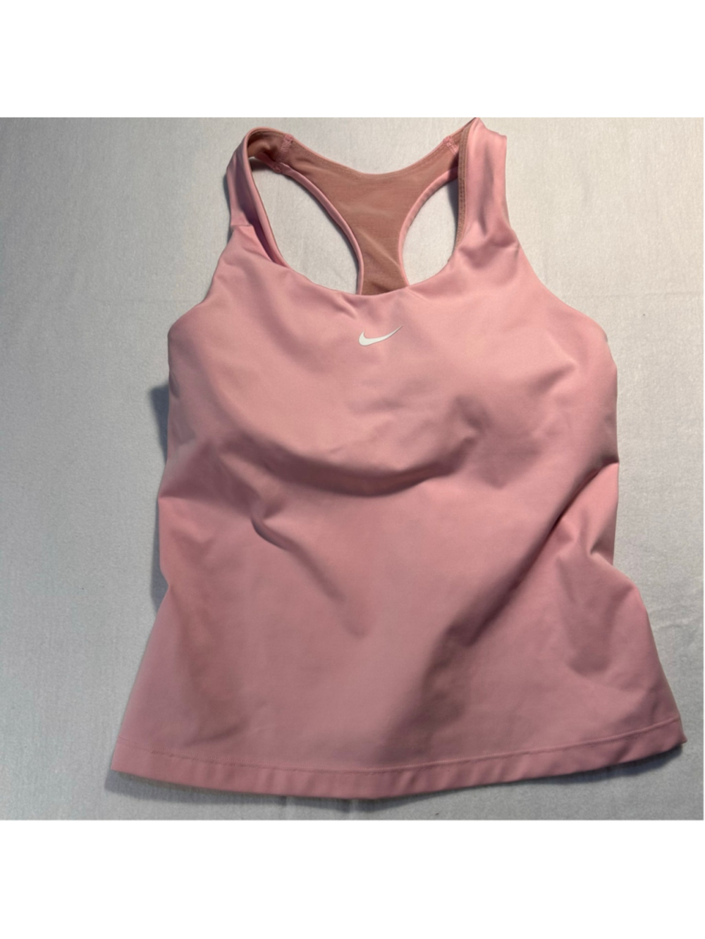 Nike Swoosh Dri-FIT Built-In Bra Tank Top Pink Size S Athleisure Barbiecore